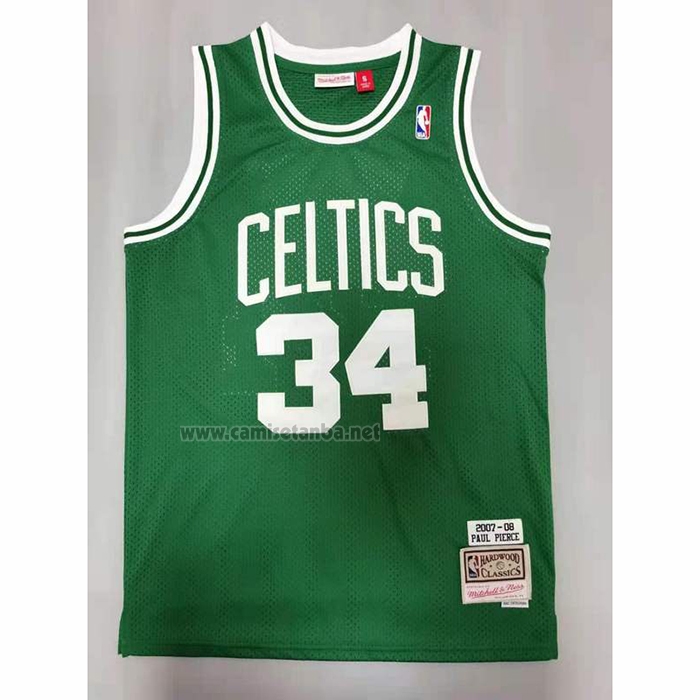Camiseta Boston Celtics Paul Pierce #34 Hardwood Classics Throwback Verde